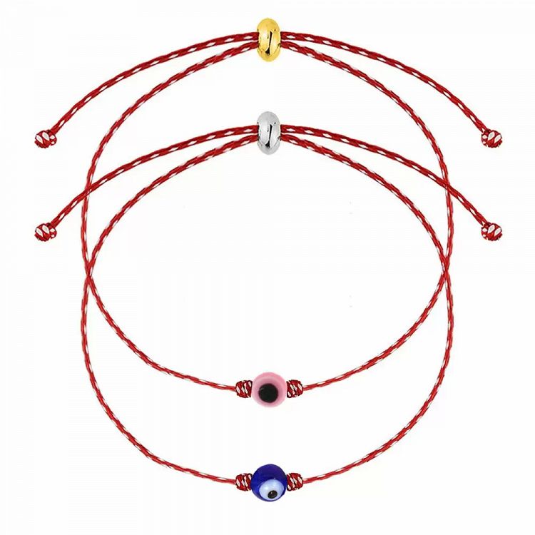 Σετ Βραχιόλια Μαρτάκι Με Ματάκι Ροζ και Μπλε AA21090