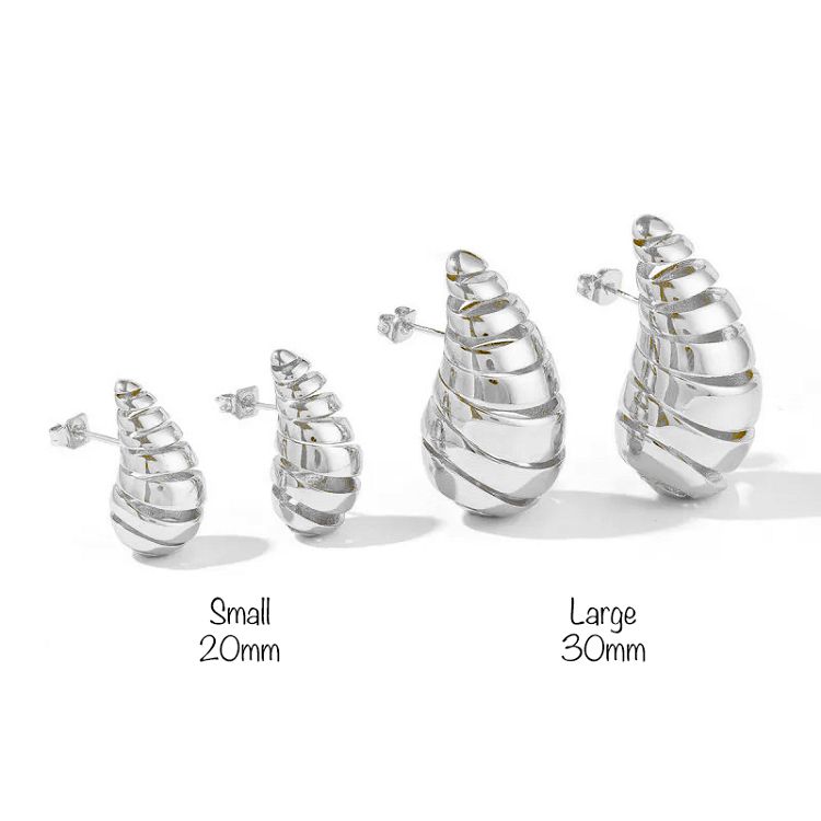 Σκουλαρίκια Spiral Chunky Drops Small Από Ατσάλι MI47835