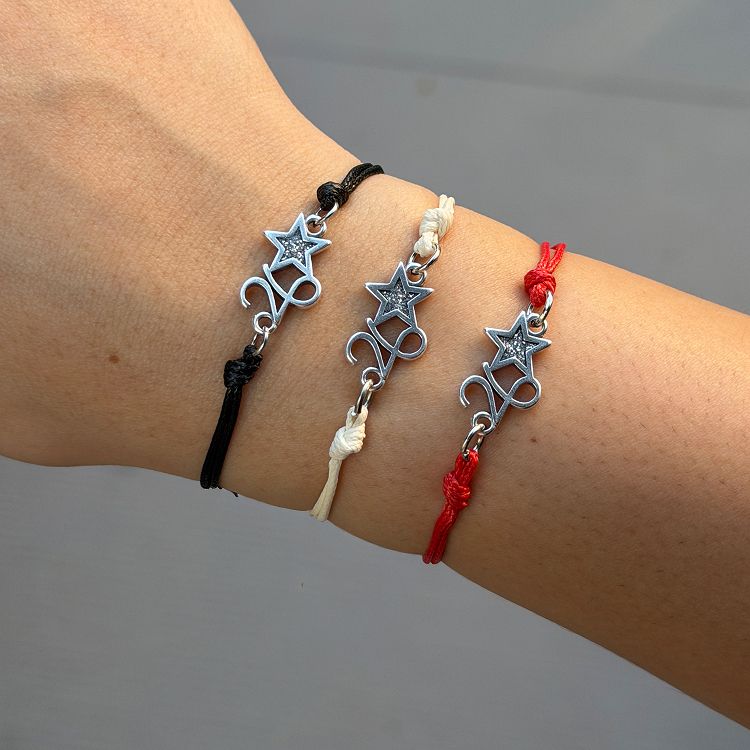 Βραχιόλι Γούρι 2026 Με Αστέρι Από Glitter AA21842