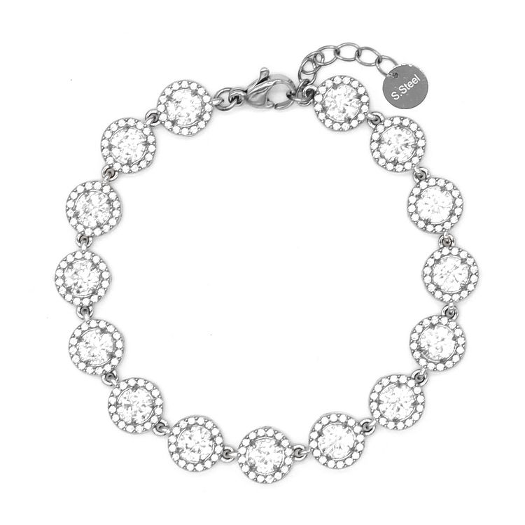 Βραχιόλι Ριβιέρα Με Ροζέτες Στρογγυλές Από Ατσάλι MI218