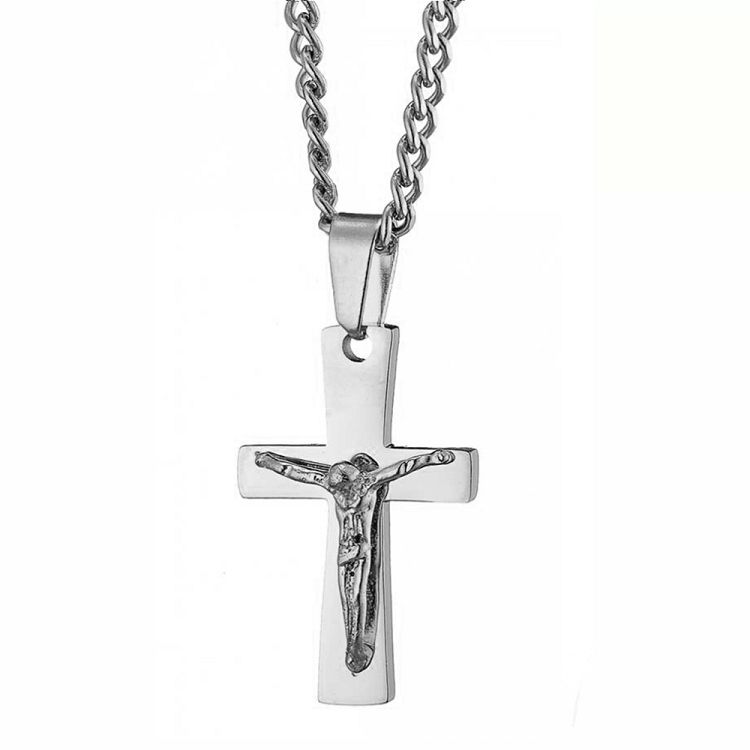 Κολίε Από Ατσάλι Με Σταυρό AS12054