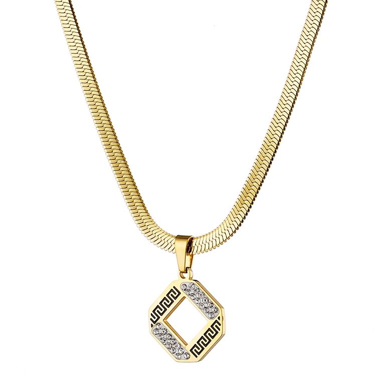 Κολιέ Από Ατσάλι Επιχρυσωμένο Με Μαίανδρο AS12190