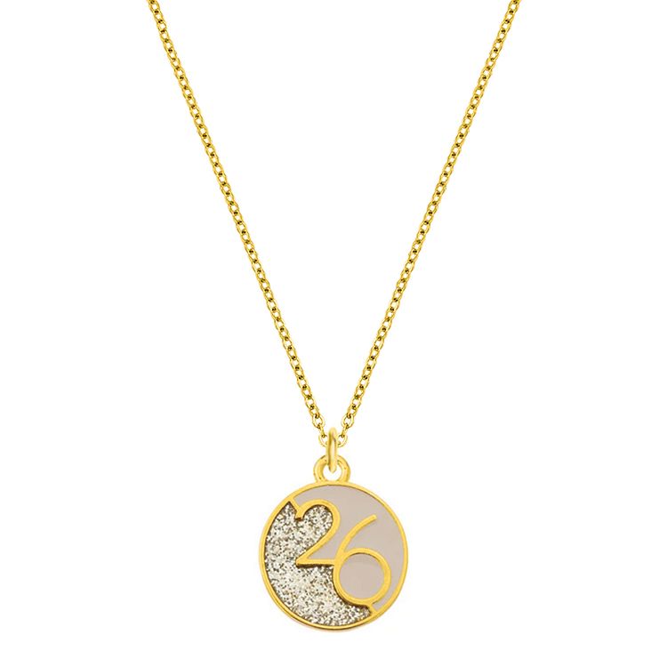 Κολίε Γούρι 2026 Επιχρυσωμένο Με Glitter AA13760