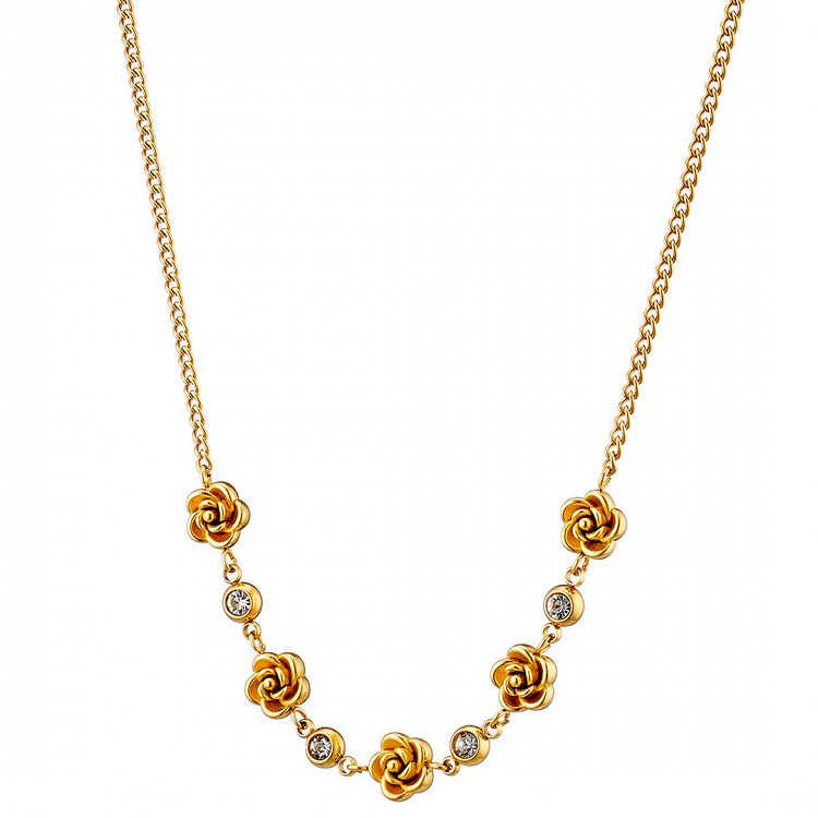 Γυναικεία κολιέ Αmor Αmor - ΣΗΜΑΝΤΙΚΟ: Σε περίπτωση διαφοράς τιμής από το κατάστημα ισχύει παντα και μόνο η τιμή του καταστήματος Κολίε Από Ατσάλι Επιχρυσωμένο 24Κ Με Τριαντάφυλλα AS137