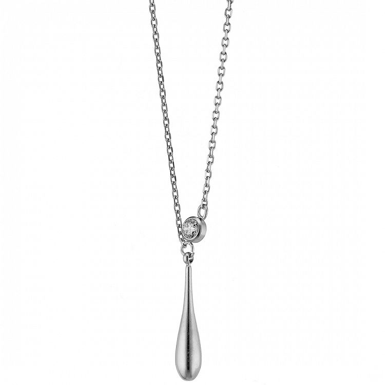 Κολίε Από Ατσάλι Με Ζιργκόν AS13844