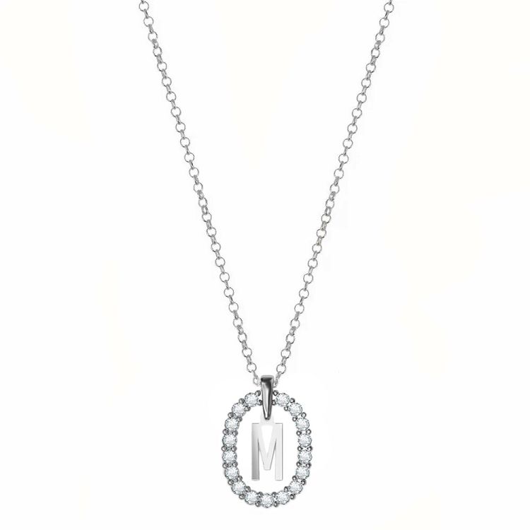 Κολιέ Από Ασήμι 925 Με Μονόγραμμα Και Swarovski Διάφανα EX15336