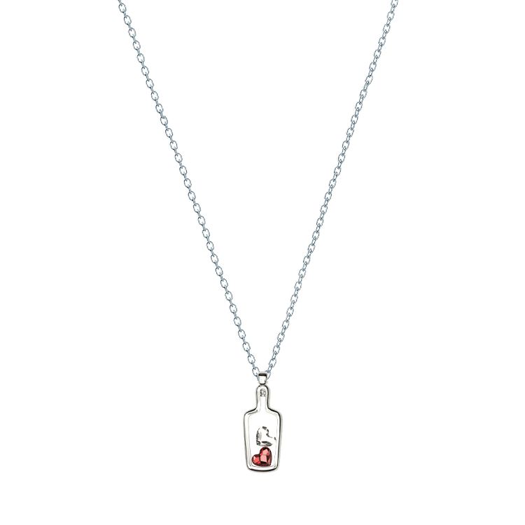 Κολιέ Από Ασήμι 925 Με Καρδιές Swarovski Κόκκινες EX15409