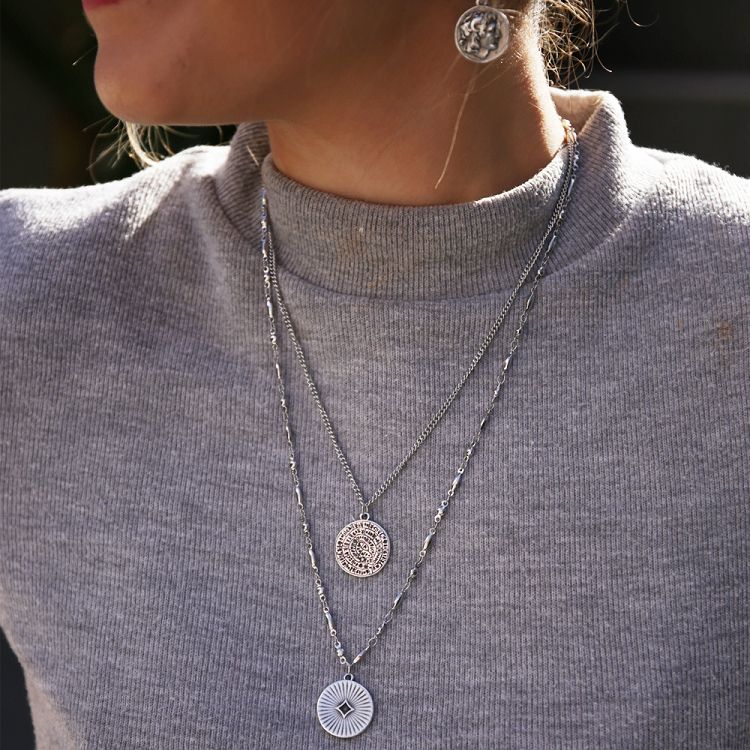 Κολιέ Από Ανοξείδωτο Ατσάλι Και Ορείχαλκο Με Δίσκο Της Φαιστού AA15583