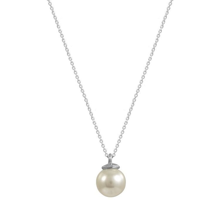 Κολιέ Από Ασήμι 925 Επιπλατινωμένο Με Πέρλα Swarovski EX16604