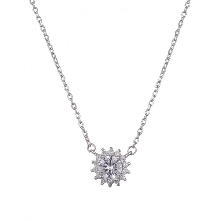 Κολιέ Ροζέτα Από Ασήμι 925 Στρογγυλό SS17385