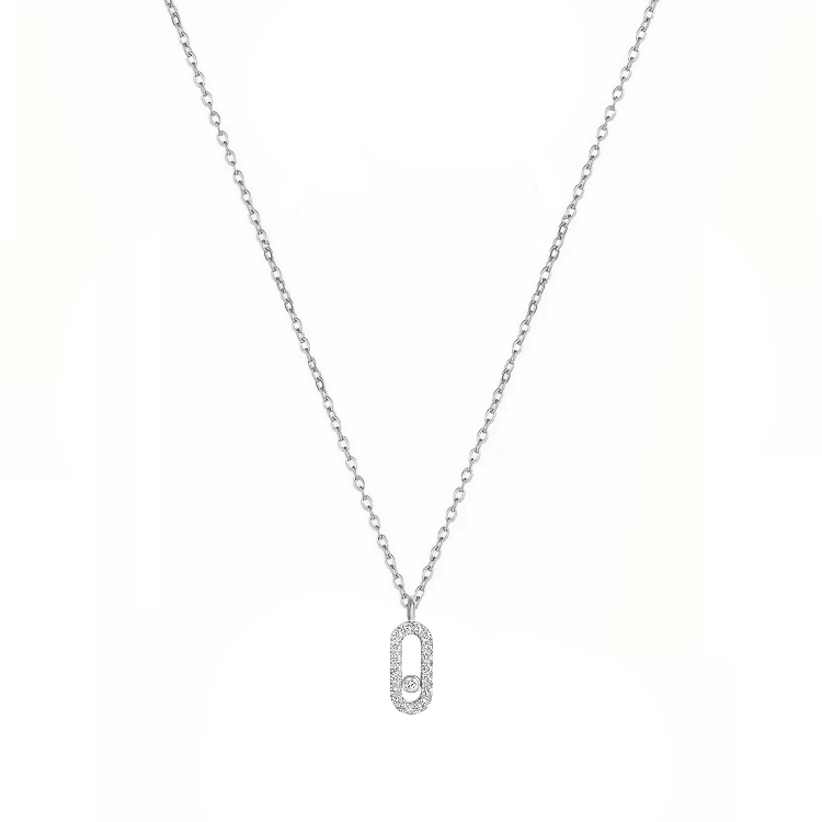 Κολίε Από Ατσάλι Με Ζιργκόν MI13738