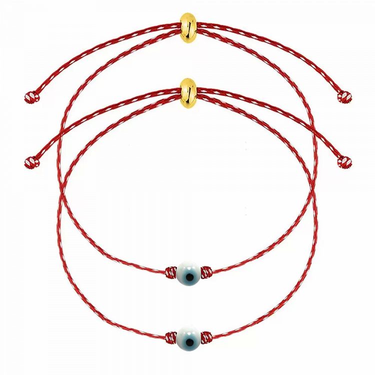 Σετ Βραχιόλια Μαρτάκι Με Ματάκι Άσπρο AA21084