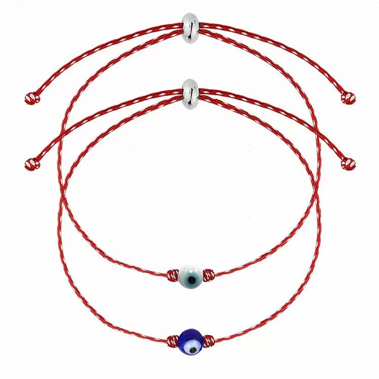 Σετ Βραχιόλια Μαρτάκι Με Ματάκι Μπλε & Άσπρο AA21086