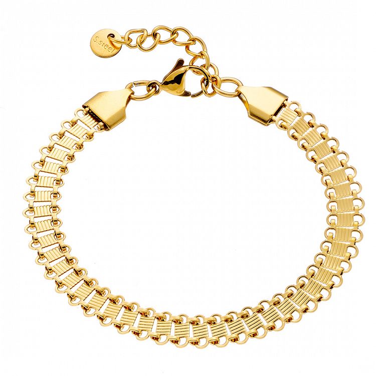 Βραχιόλι Από Ατσάλι Επιχρυσωμένο 24Κ ΑS21502