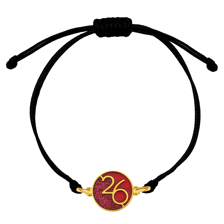 Βραχιόλι Γούρι 2026 Με Glitter AA21814 ΜΑΥΡΟ