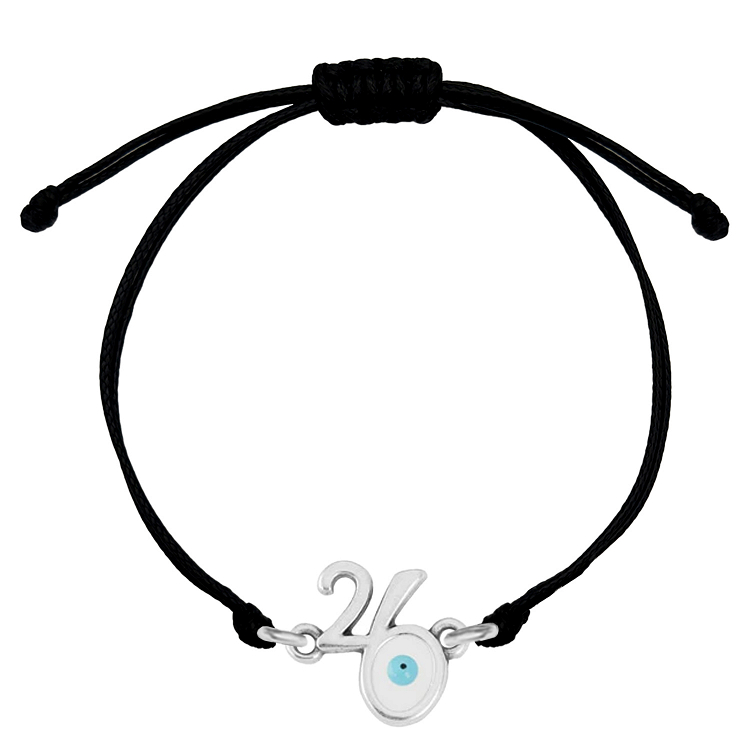 Βραχιόλι Γούρι 2026 Με Ματάκι AA21828 ΜΑΥΡΟ