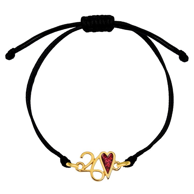 Βραχιόλι Γούρι 2026 Με Καρδιά Από Glitter AA21834