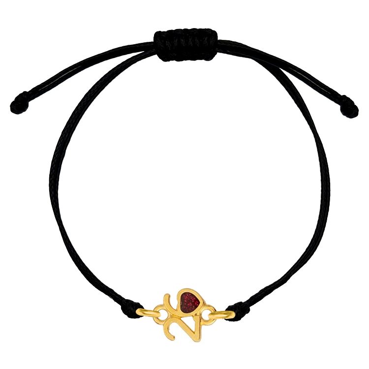 Βραχιόλι Γούρι 2026 Με Καρδιά Από Glitter AA21836