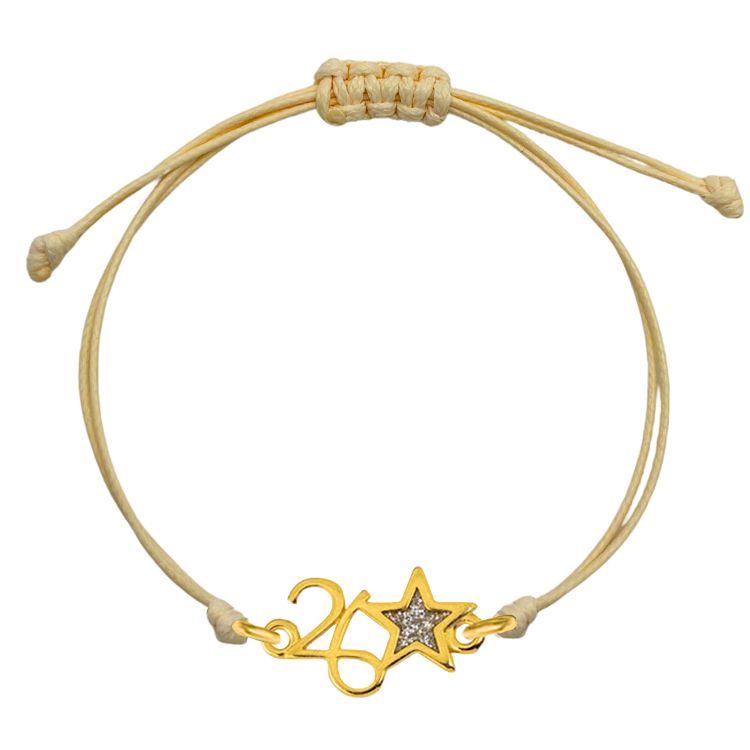 Βραχιόλι Γούρι 2026 Με Αστέρι Από Glitter AA21841 ΜΑΥΡΟ