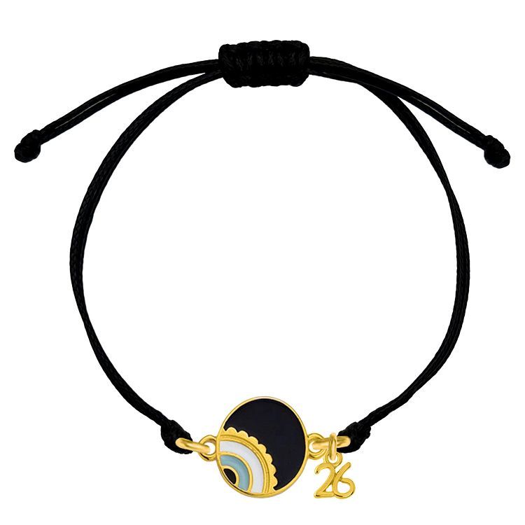 AMOR AMOR - ΣΗΜΑΝΤΙΚΟ: Σε περίπτωση διαφοράς τιμής από το κατάστημα ισχύει παντα και μόνο η τιμή του καταστήματος Βραχιόλι Γούρι 2026 Με Ματάκι Μαύρο AA21855 KOKKINO