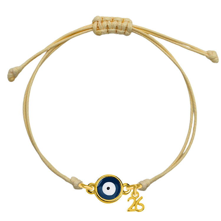 Βραχιόλι Γούρι 2026 Με Ματάκι Μπλε AA21878 ΜΑΥΡΟ