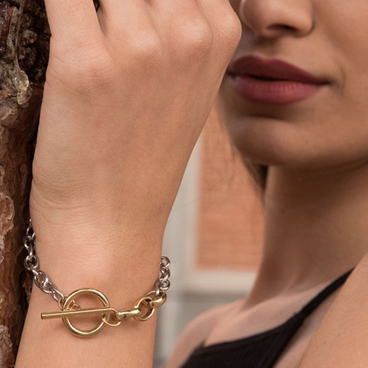 Βραχιόλι Από Ανοξείδωτο Ατσάλι Επιχρυσωμένο AS25144