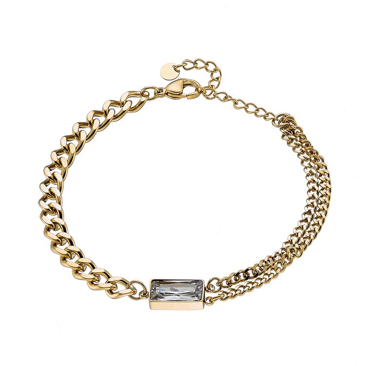 Βραχιόλι Από Ανοξείδωτο Ατσάλι Επιχρυσωμένο Με Swarovsk