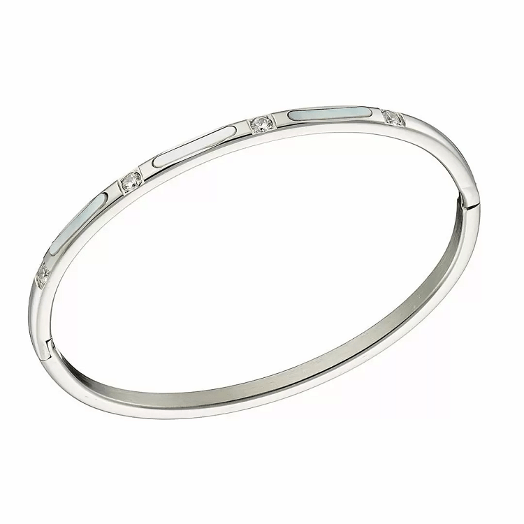 Βραχιόλι Βέργα Από Ατσάλι Με Φίλντισι AS25997