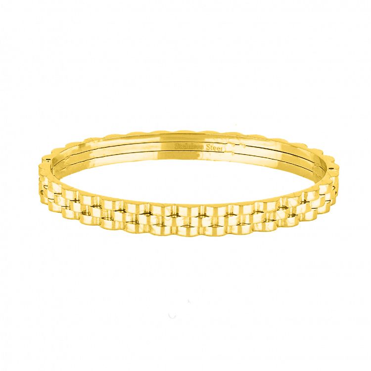 Βραχιόλι Βέργα Από Ατσάλι Επιχρυσωμένο TU29756