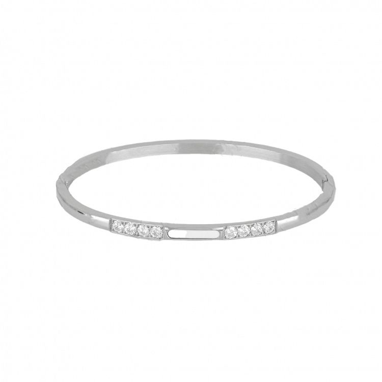 Βραχιόλι Βέργα Από Ατσάλι Με Ζιργκόν TU29781