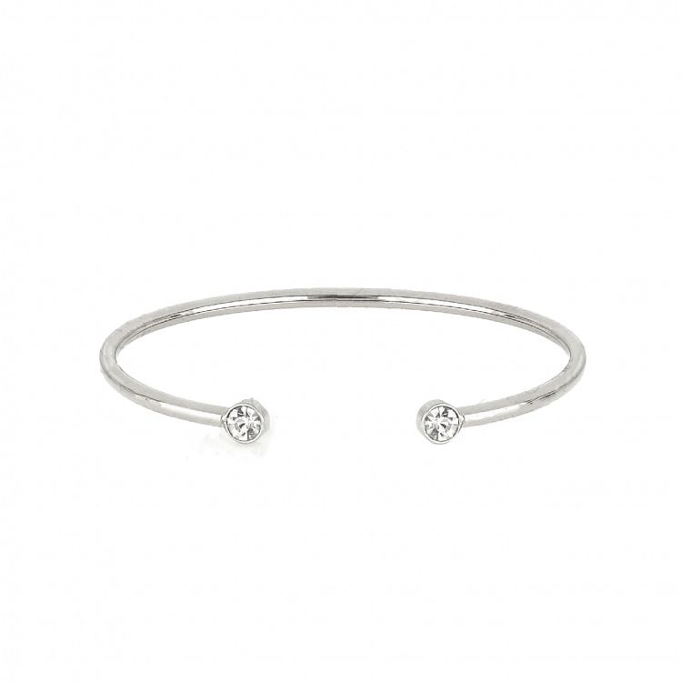 Βραχιόλι Βέργα Από Ατσάλι Με Ζιργκόν TU29787