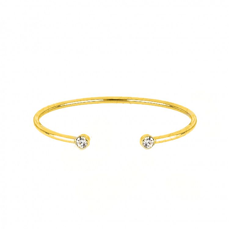 Βραχιόλι Βέργα Από Ατσάλι Επιχρυσωμένο Με Ζιργκόν TU297