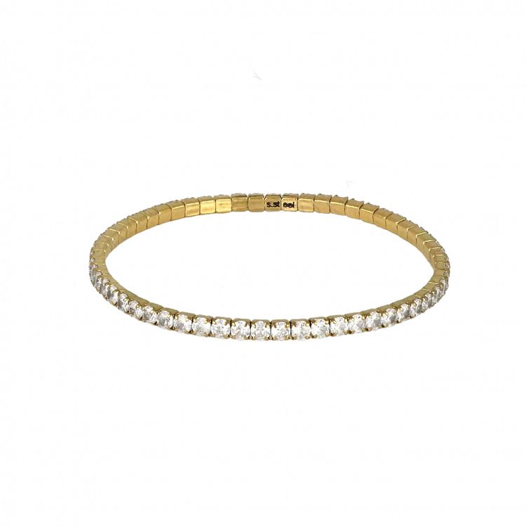 Βραχιόλι Ριβιέρα 3mm Ελαστικό Από Ατσάλι TU29804