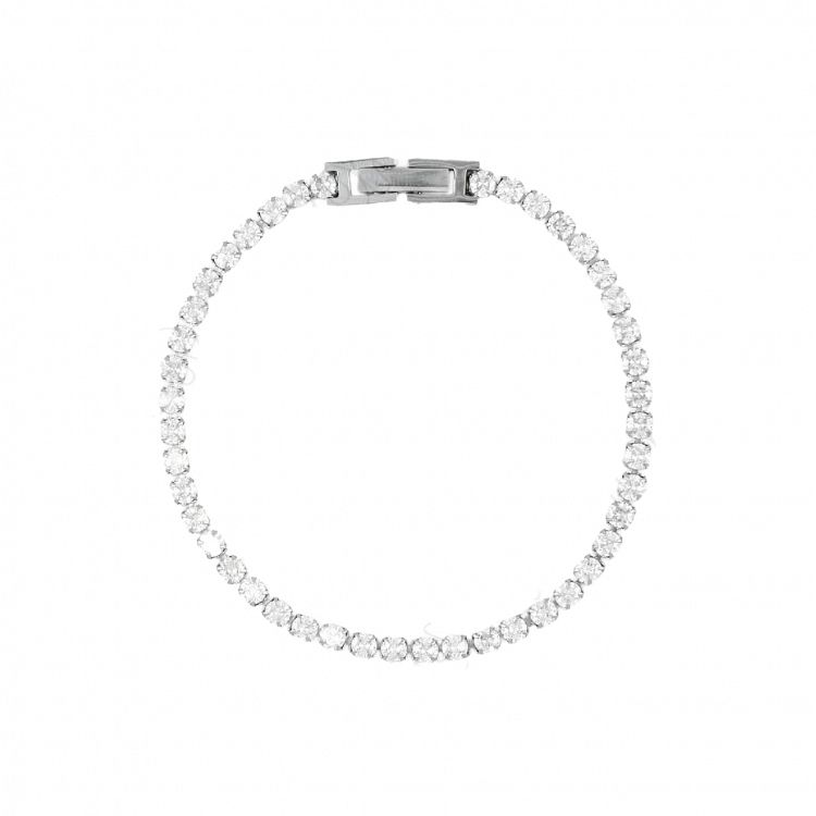 AMOR AMOR - ΣΗΜΑΝΤΙΚΟ: Σε περίπτωση διαφοράς τιμής από το κατάστημα ισχύει παντα και μόνο η τιμή του καταστήματος Βραχιόλι Ριβιέρα 3mm Από Ατσάλι TU29810