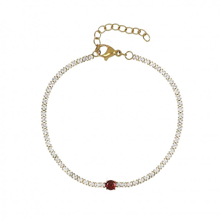 Βραχιόλι Ριβιέρα 2mm Από Ατσάλι Επιχρυσωμένο TU29821