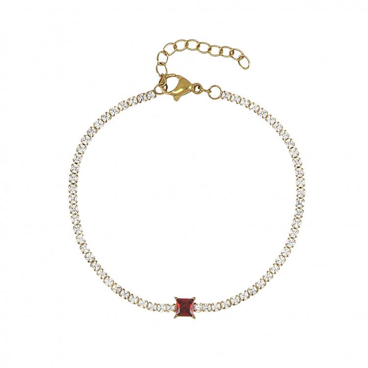 AMOR AMOR - ΣΗΜΑΝΤΙΚΟ: Σε περίπτωση διαφοράς τιμής από το κατάστημα ισχύει παντα και μόνο η τιμή του καταστήματος Βραχιόλι Ριβιέρα 2mm Από Ατσάλι Επιχρυσωμένο TU29826