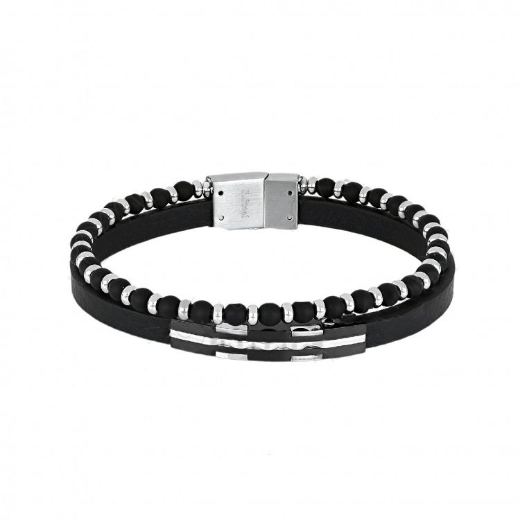 Βραχιόλι Από Δέρμα Και Ατσάλι TU29838