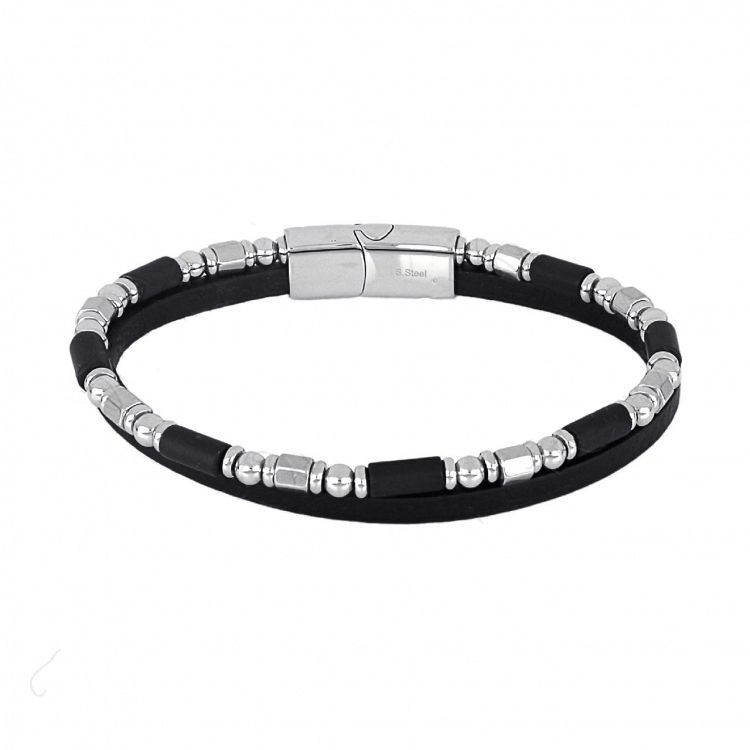 Βραχιόλι Από Δέρμα Και Ατσάλι TU29845