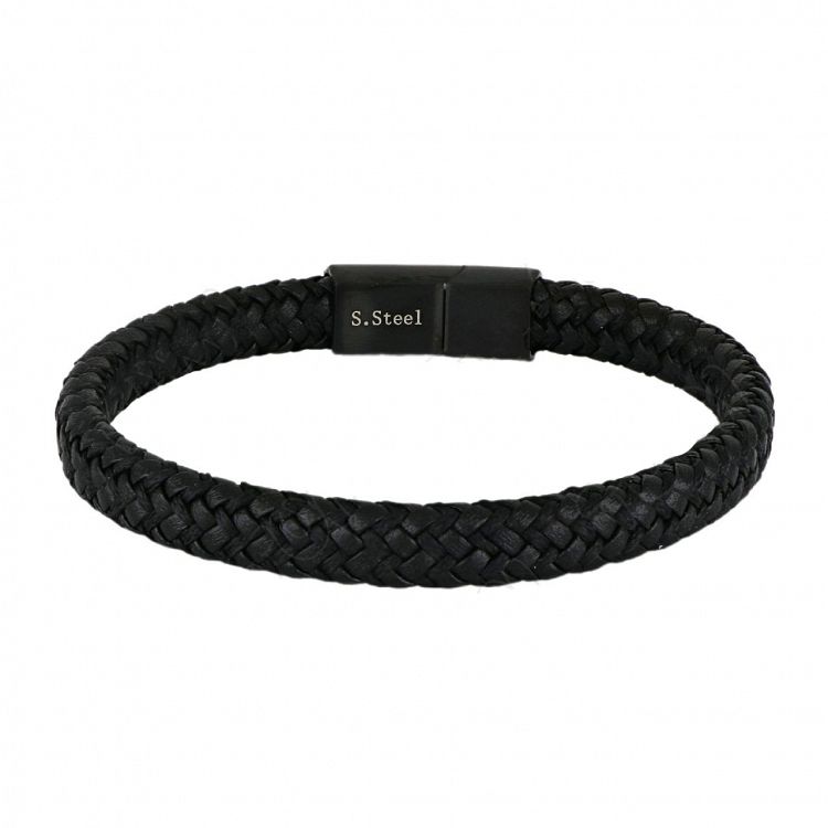 Βραχιόλι Από Δέρμα Και Ατσάλι TU29846