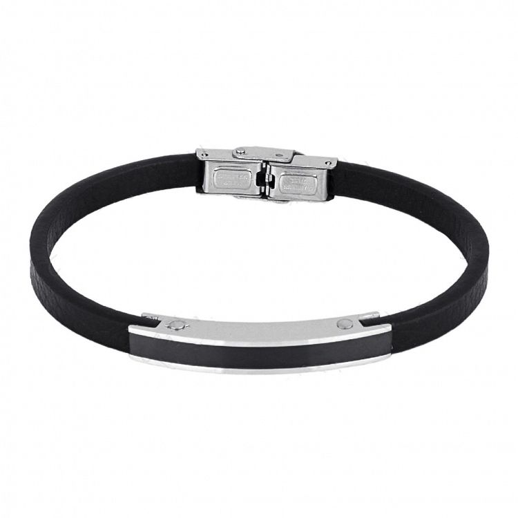 Βραχιόλι Από Δέρμα Και Ατσάλι Με Ταυτότητα TU29851