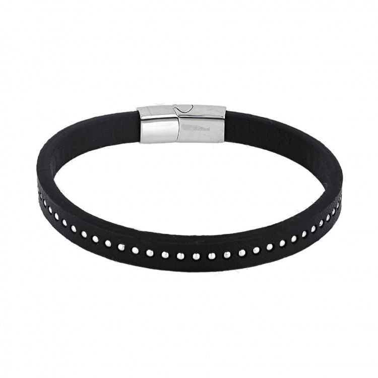 Βραχιόλι Από Δέρμα Και Ατσάλι TU29853