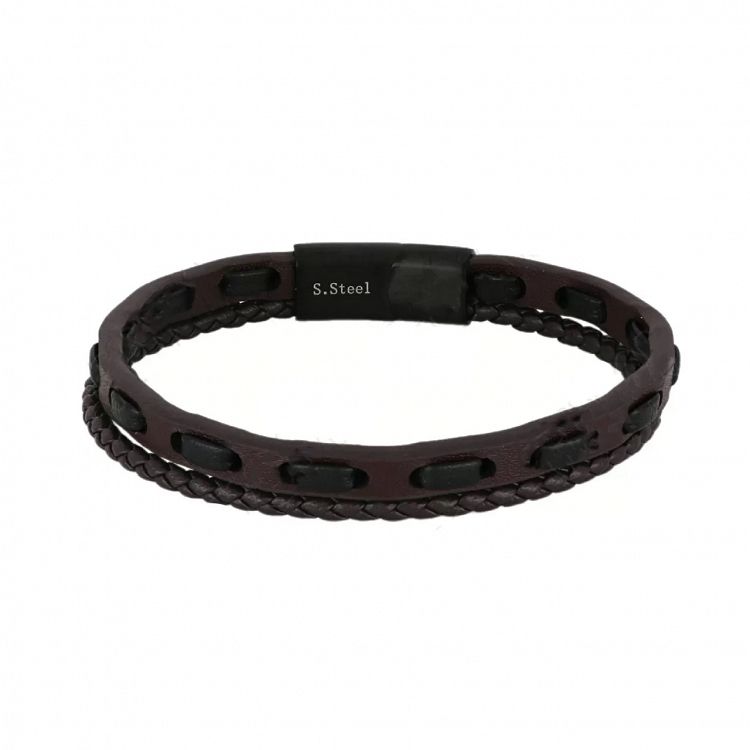 Βραχιόλι Από Δέρμα Και Ατσάλι TU29866