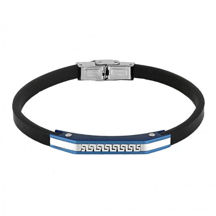 Βραχιόλι Από Δέρμα Και Ατσάλι Με Μαίανδρο TU29871