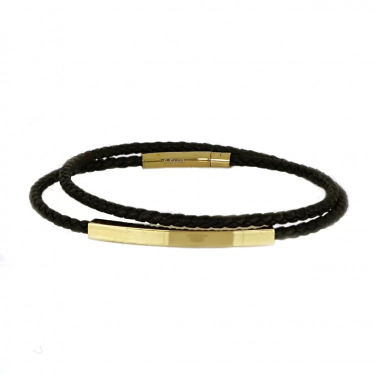 Βραχιόλι Από Δέρμα Και Ατσάλι Με Ταυτότητα TU29878