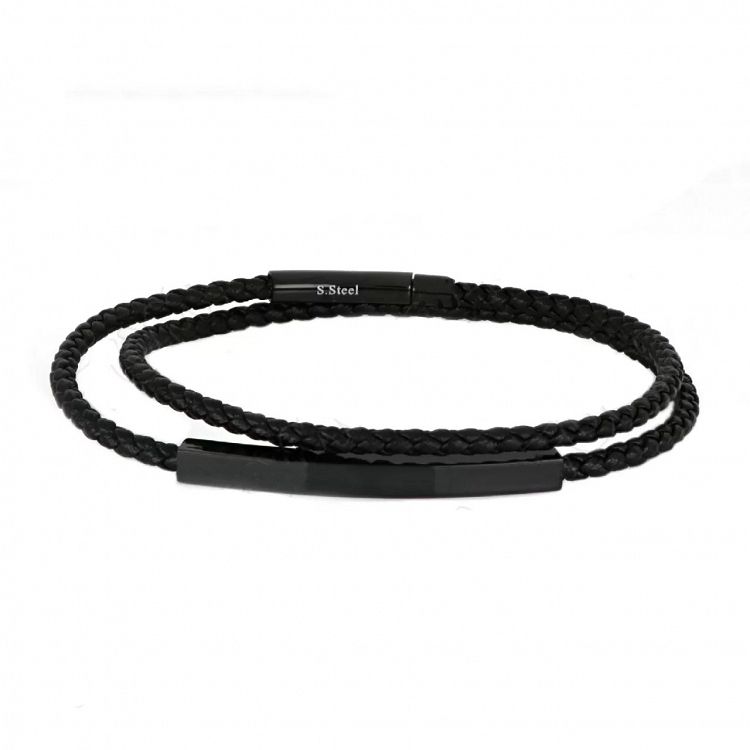 Βραχιόλι Από Δέρμα Και Ατσάλι Με Ταυτότητα TU29879