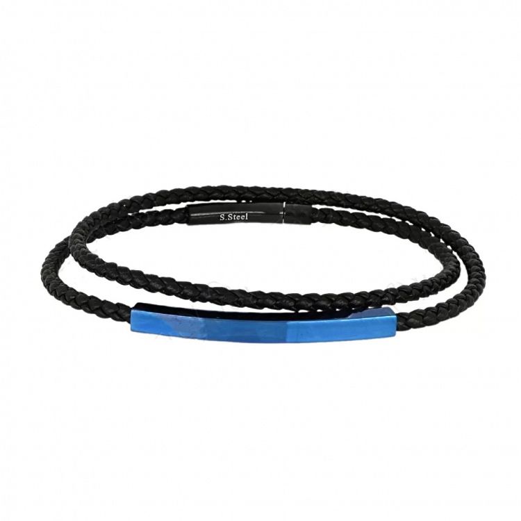 Βραχιόλι Από Δέρμα Και Ατσάλι Με Ταυτότητα TU29880