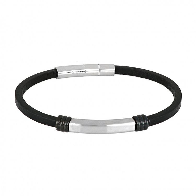 Βραχιόλι Από Δέρμα Και Ατσάλι Με Ταυτότητα TU29895