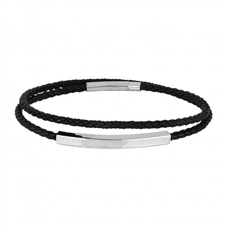 Βραχιόλι Από Δέρμα Και Ατσάλι Με Ταυτότητα TU29896