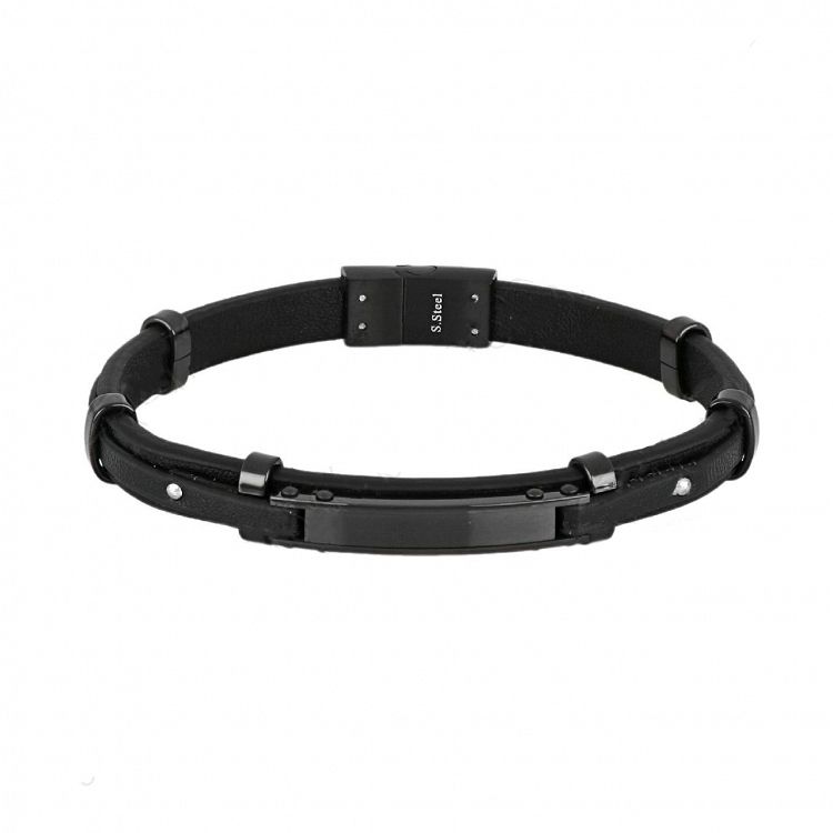 Βραχιόλι Από Δέρμα Και Ατσάλι TU29902