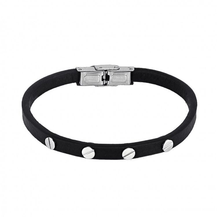 Βραχιόλι Από Δέρμα Και Ατσάλι TU29905